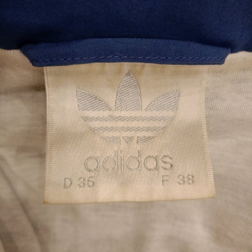Adidas vintage track jacket used, white, blue and teal, 90s