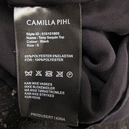 Camilla Pihl Tony sequin black blouse size S new with tag