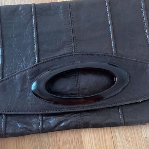 Leather envelope bag vintage brown new from Italy