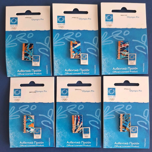 Athens 2004 Olympic Games pins set of 6, new