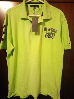 Tommy Hilfiger Lime Green Varsity Polo new, collectible