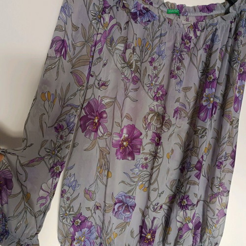 Benetton blouse gray-purple, new, size M to L