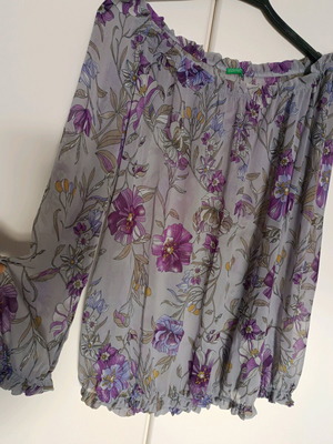 Benetton blouse gray-purple, new, size M to L