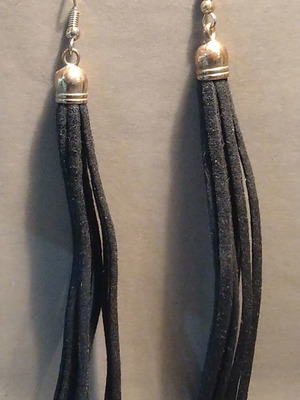 Leather dangle earrings from the 90s
