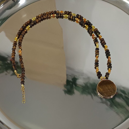 Tiger's Eye Pendant new with yellow and orange agate
