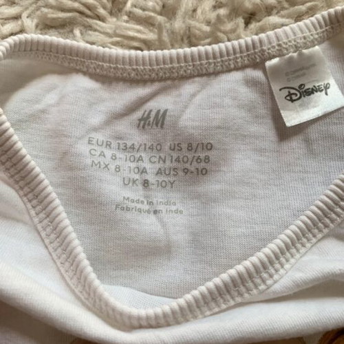 H&M Frozen Anna and Elsa white T-shirt size 134/140