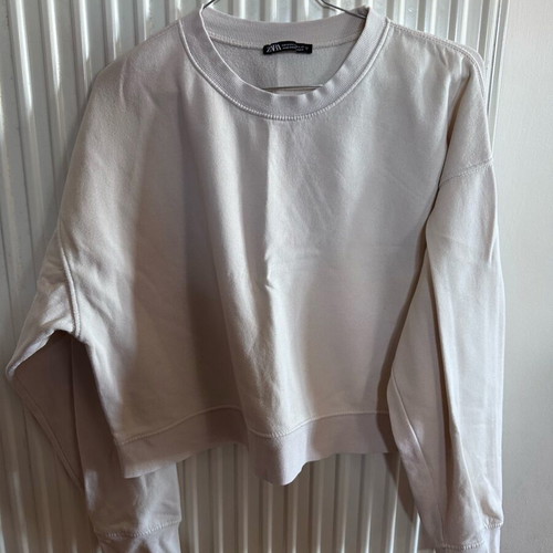 Women's crop sweatshirt small used, beige Zara