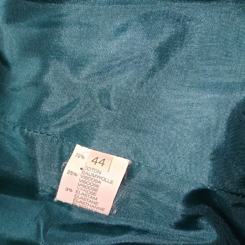 Raxevsky three-piece turquoise brocade suit, new