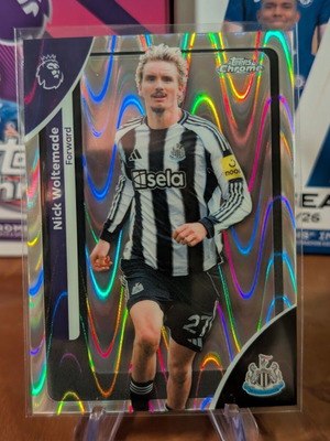 2025-26 Topps Chrome Premier League Nick Woltemade RayWave Refractor κάρτα σαν καινούργιο