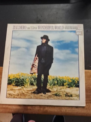 Zucchero Eric Clapton Wonderful World vinyl record used, good condition