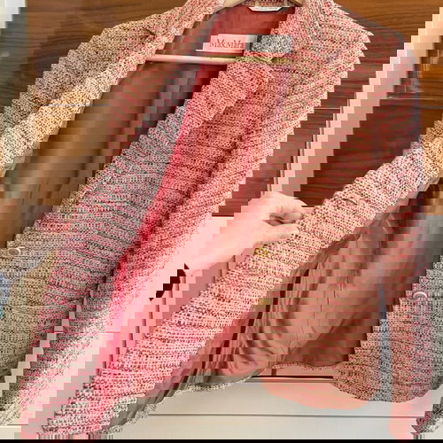 Max Mara туидено сако като ново, бежово с червена подплата