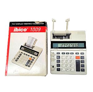 Vintage Ibico 1009 Φορητή Αριθμομηχανή με Ταινία Δεκαετία 1980 Στο Κουτί Της