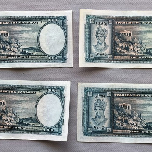 1000 Drachmae 1939 banknotes, Greece