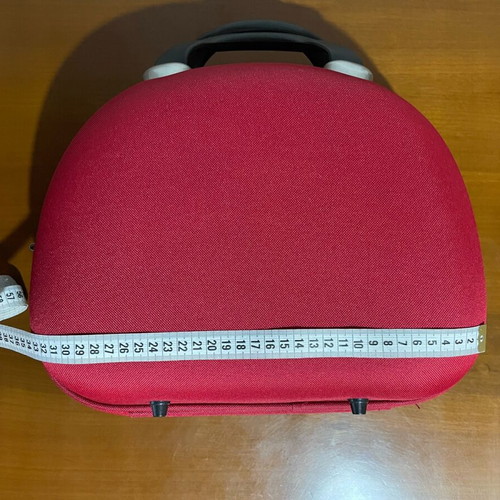Travel toiletry bag used, red