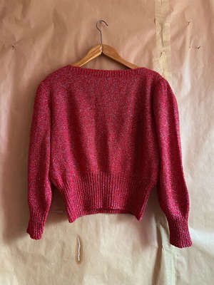 Handmade knitted red sweater new, size M
