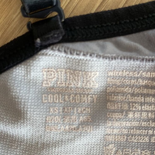 Pink sports bra Victoria's Secret used, size XS/S, black and grey