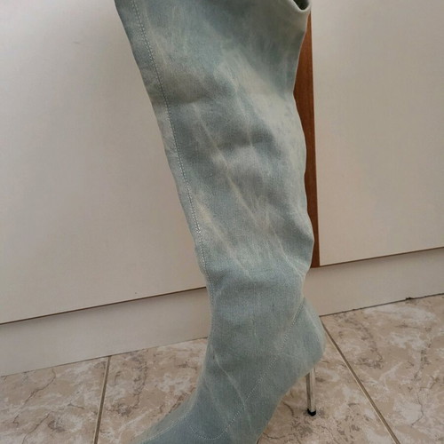 H&M denim boots new, knee-high, size 40