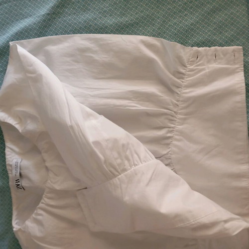 ZARA women's blouse new, size S, white cotton poplin