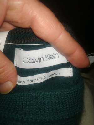 Πουλόβερ Calvin Klein μεταχειρισμένο, ολόμαλλο, μέγεθος Μ, πετρόλ