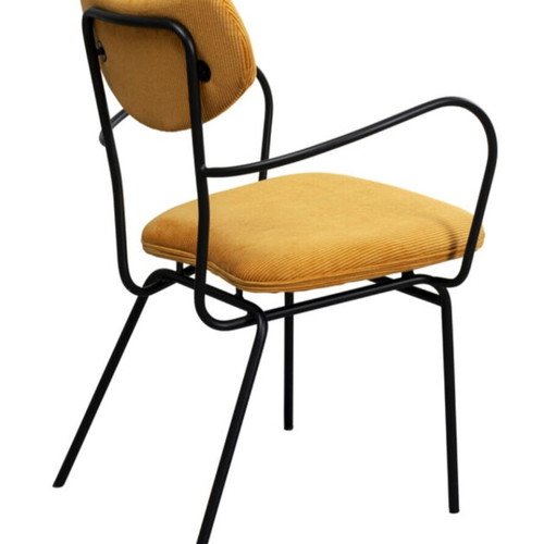 Viola dining chair yellow fabric made to order