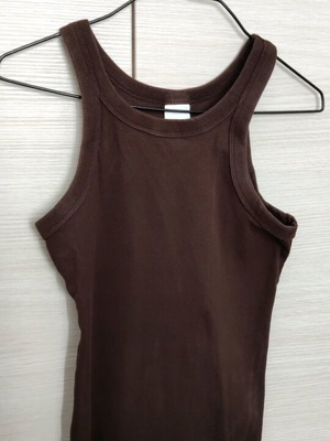 H&M sleeveless top used in dark brown, size S