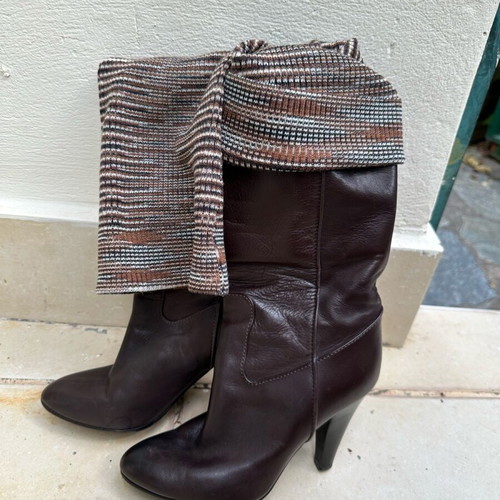 Missoni brown leather boots like new, size 36.5