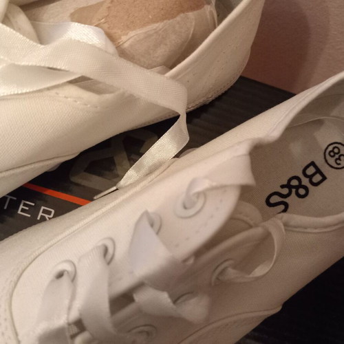 B&S white canvas shoes size 38