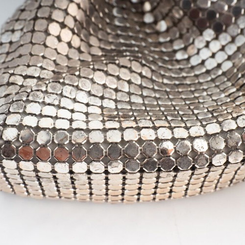Antique 1920s Art Deco Silver-Plated Mesh Gate Top Flapper Purse