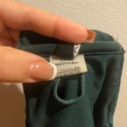 Swimsuit like new, dark green velour, size M