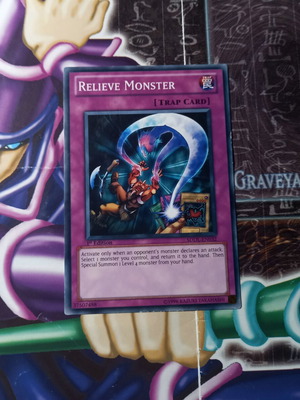 Relieve Monster Yu-Gi-Oh! card near mint, authentic Konami