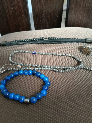 Men's jewelry new, black and silver