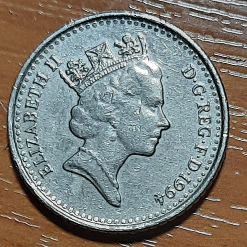 British coins used, 3 pieces with Elizabeth 1975-1994