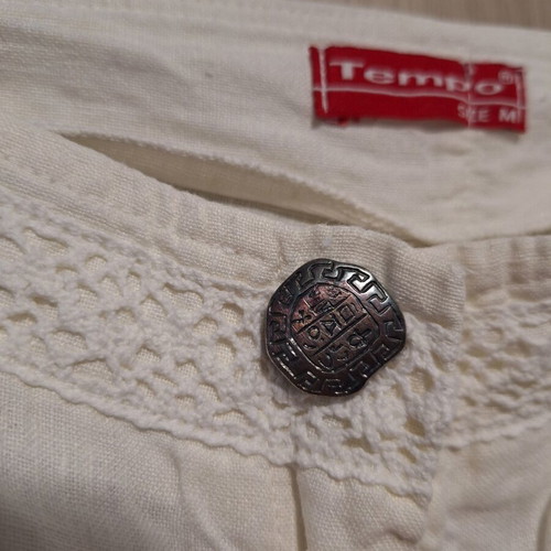 Tempo white linen straight leg pants like new, size M