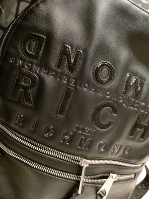 John Richmond backpack large used, black