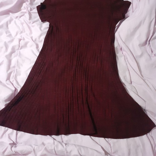 Pink Woman mini sweater dress with short sleeves new, red, size S