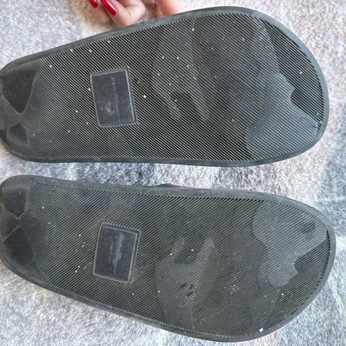 Ferragamo slides used, very comfortable, black and gold