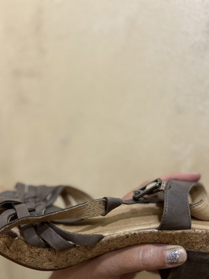 Gabor sandals size 41 like new, leather, comfort wedge