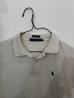 Ralph Lauren White-Light Grey T-Shirt Like New, Size M