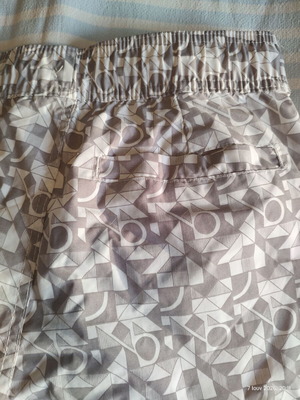 Bellfield men's swim shorts size S new, white and grey