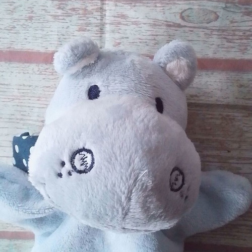 Plush puppet glove hippopotamus used (TCM)