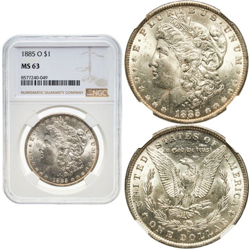 Morgan Dollar 1885O MS63 NGC silver coin