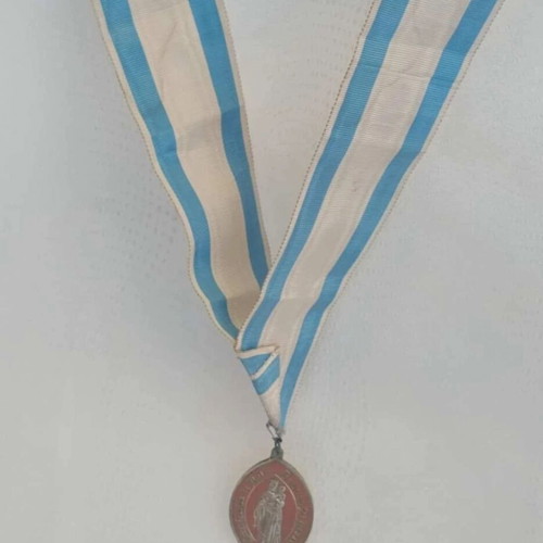 Religious silver medal 1864 used, Congrégation de Notre-Dame du Saint-Rosaire
