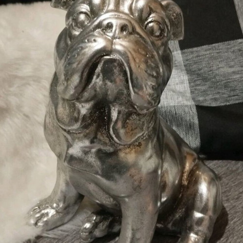 Dog decorative used, silver color, 28 cm