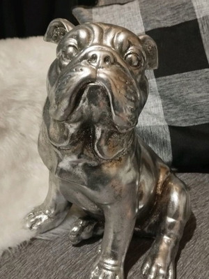 Dog decorative used, silver color, 28 cm