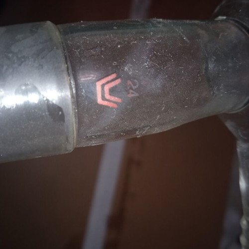 Glass distillation condenser used, effective length 30cm, NS24/29