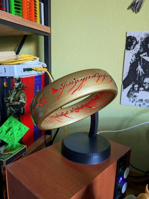 LOTR Decorative Lamp The One Ring new, 3D printed, gold color