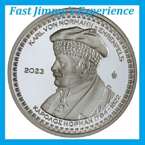 Official Silver Colored Proof 10 Euro Coin Karolos Norman new