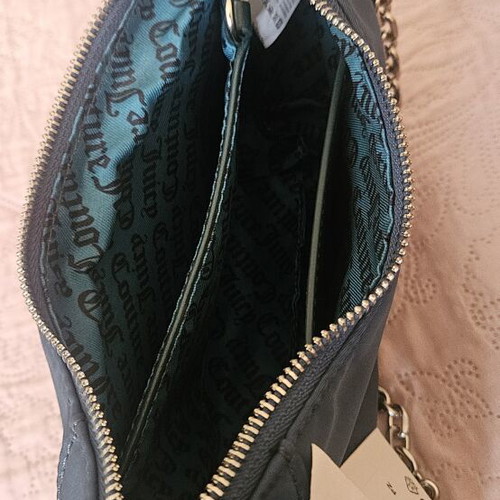 Juicy Couture shoulder bag with matching wallet, petrol color
