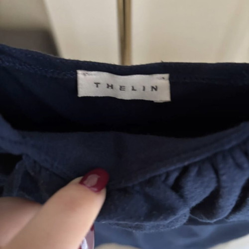 Navy elegant top like new, asymmetrical, size M, blue