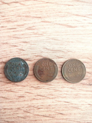 1 Cent Coins USA used from 1926, 1927, and 1943